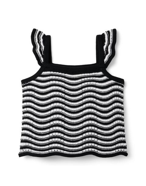 Wavy Striped Sweater Top