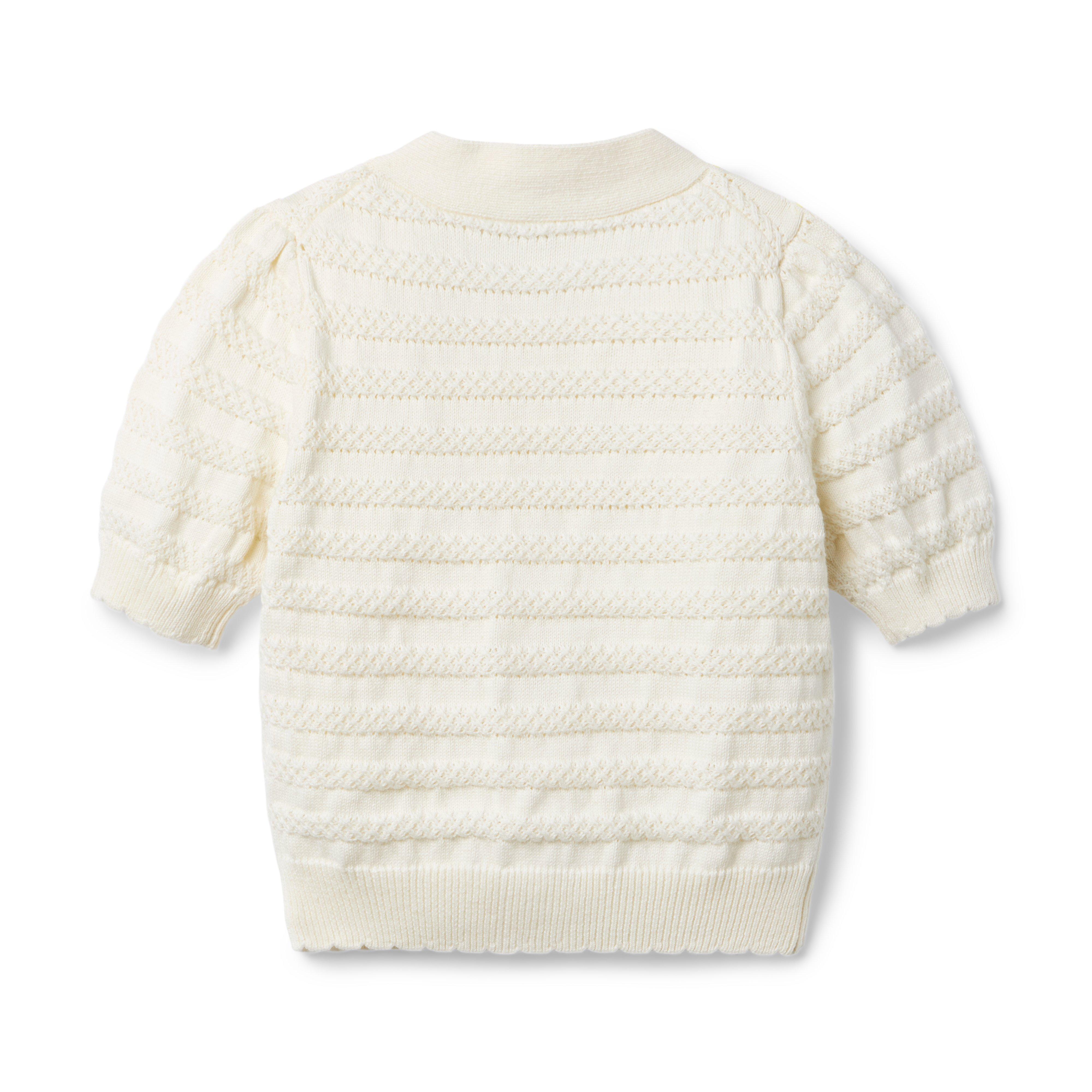 Pointelle Puff Sleeve Cardigan image number 1