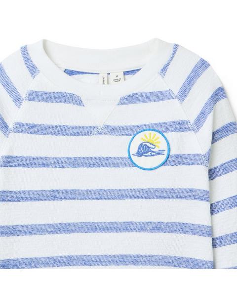Striped Wave Patch Sweatshirt