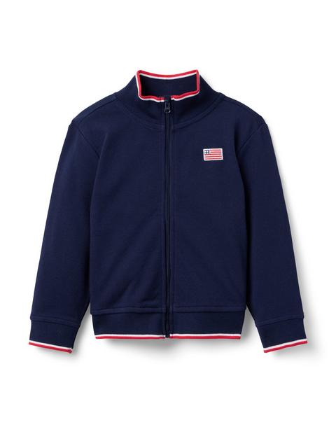 Embroidered Flag Pique Jacket