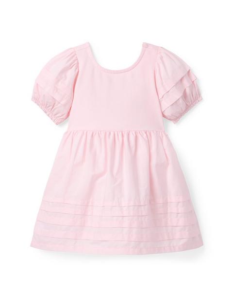 Pintuck Puff Sleeve Dress