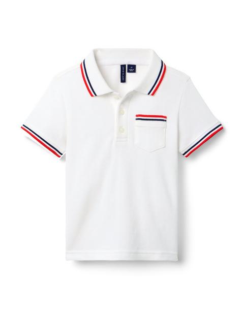The Stripe Trim Pique Polo