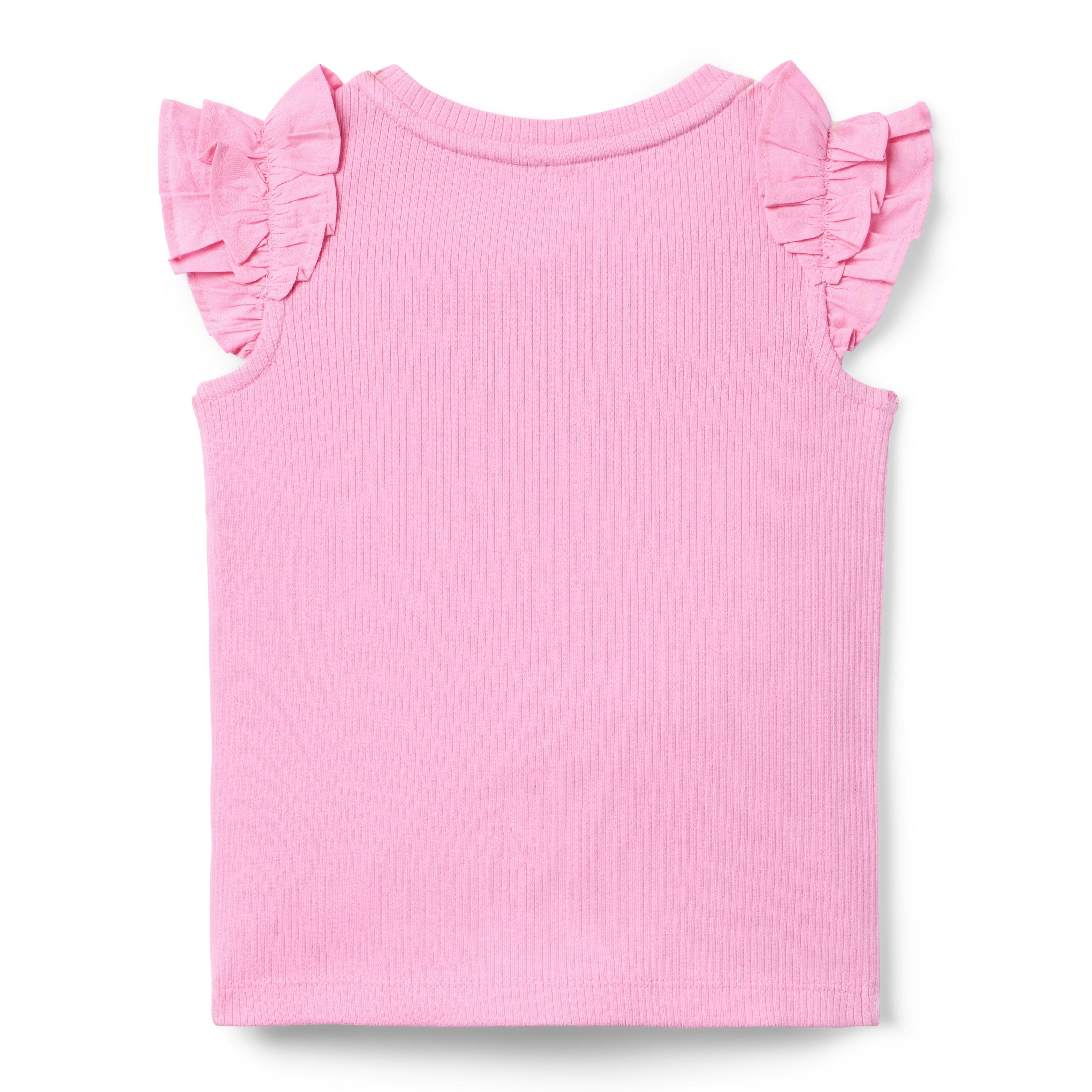 Ribbed Ruffle Sleeve Top image number 1