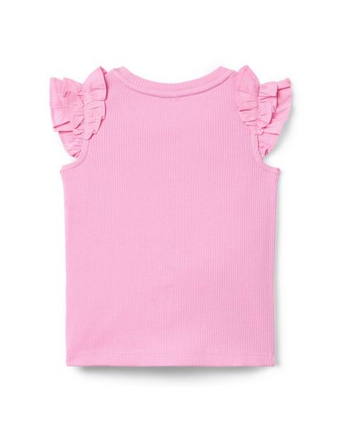 Ribbed Ruffle Sleeve Top