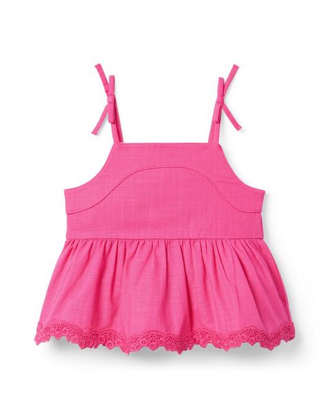 Lace Trim Peplum Top