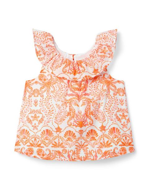 Seaside Ruffle Collar Top