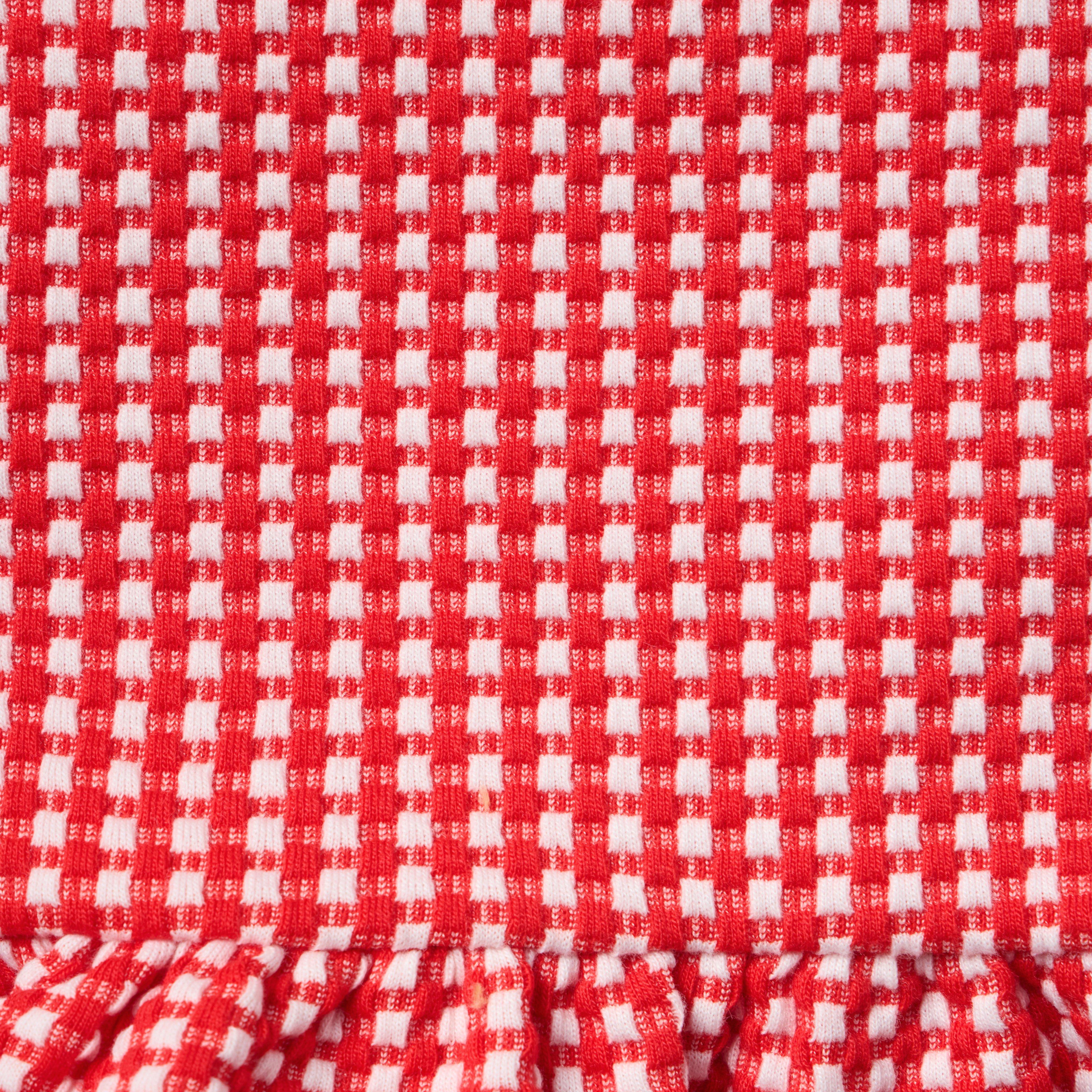 Gingham Jacquard Peplum Top image number 1
