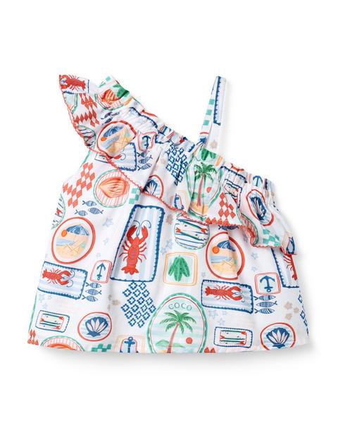 Nantucket Coast Ruffle Top