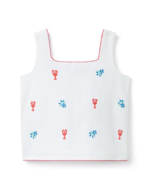 Embroidered Lobster Top