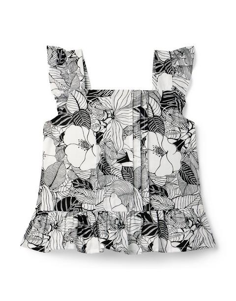 Palm Bloom Peplum Top