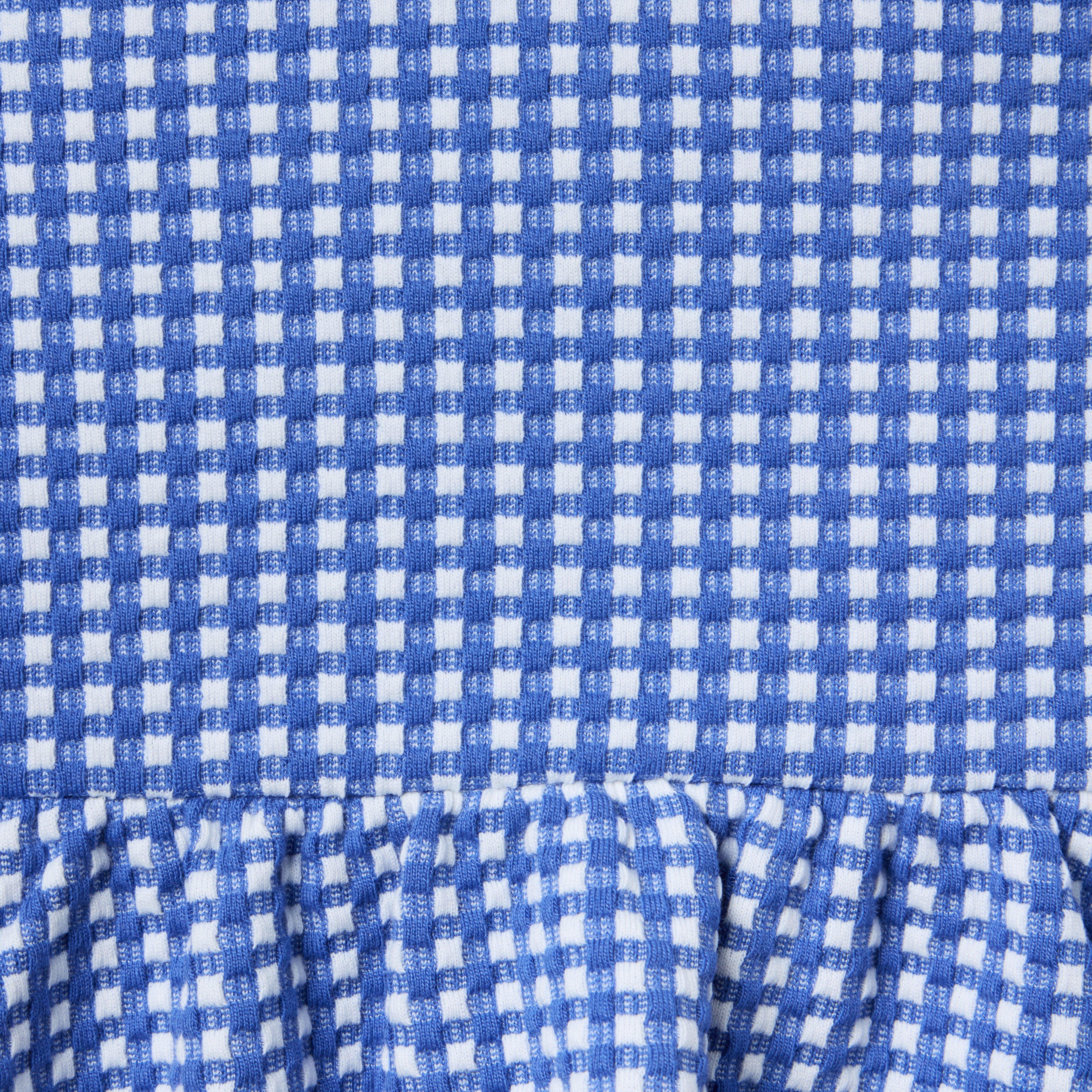 Gingham Rosette Peplum Top  image number 1