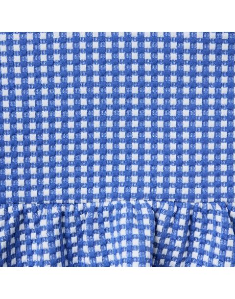 Gingham Rosette Peplum Top