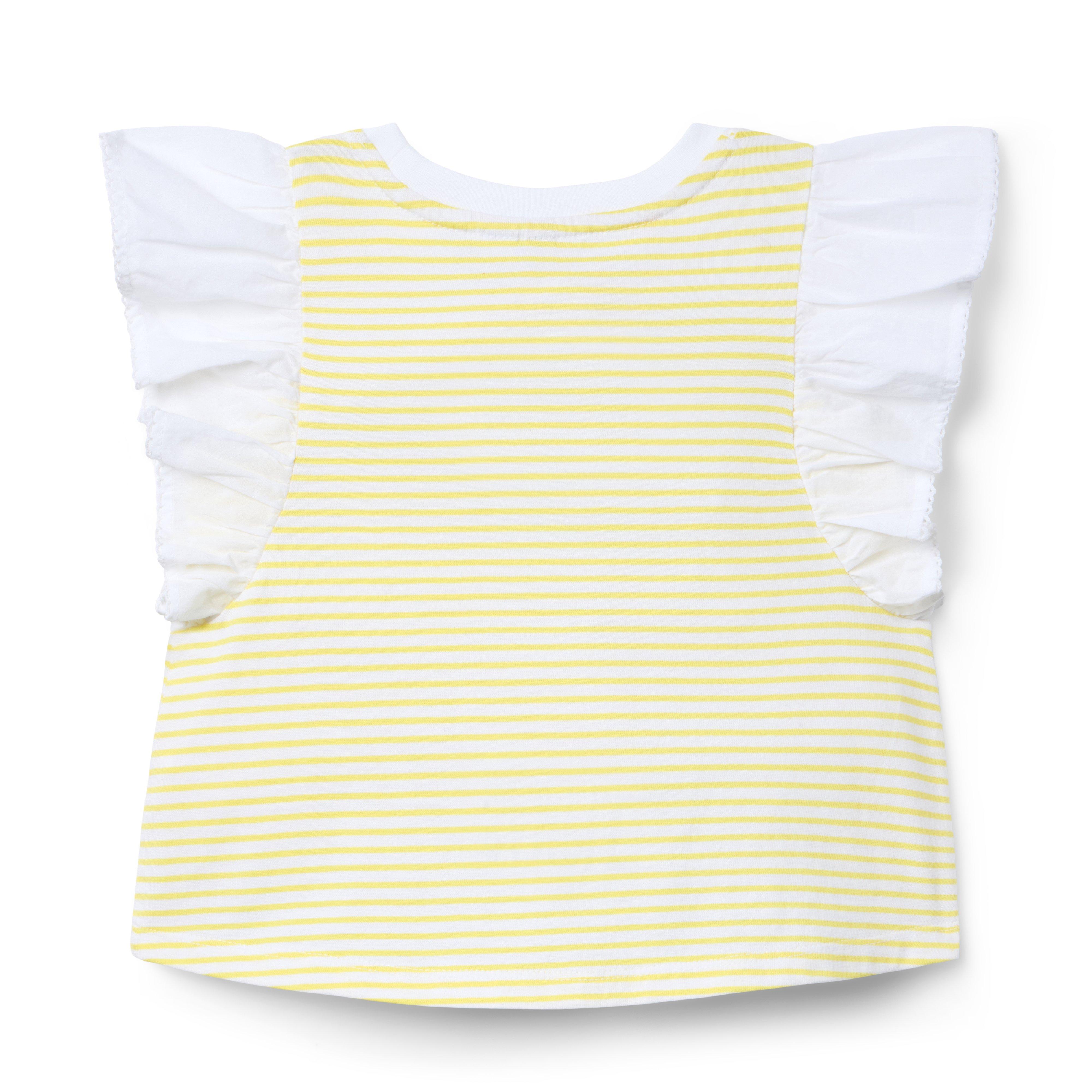 Striped Lemon Ruffle Top image number 1