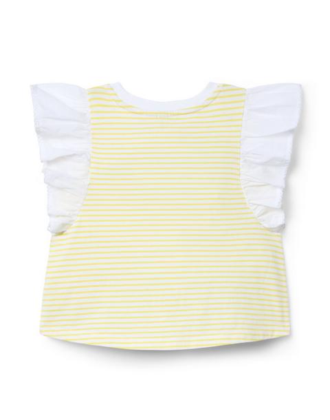 Striped Lemon Ruffle Top
