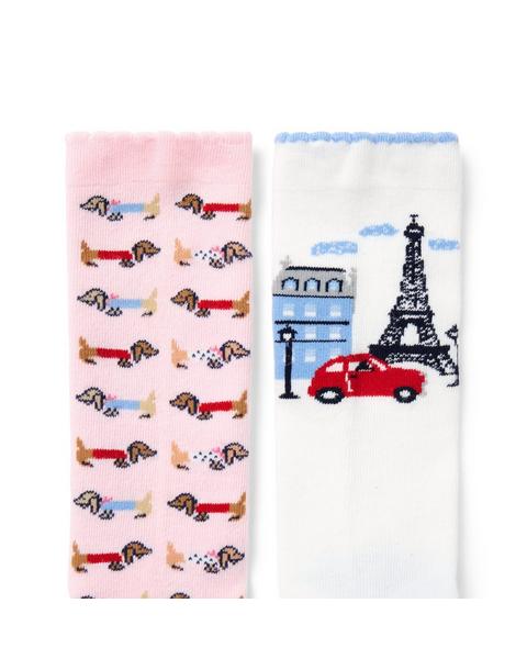 Paris Dog Sock 2-Pack