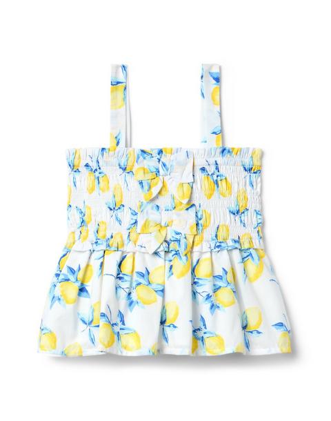 Lemon Smocked Top