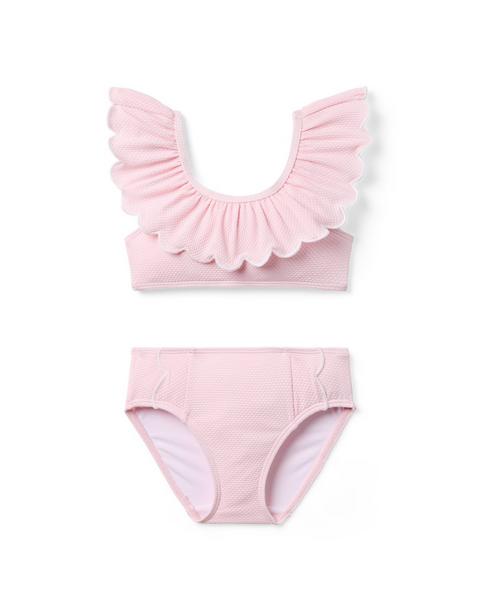 Textured Ruffle 2-Piece Swimsuit