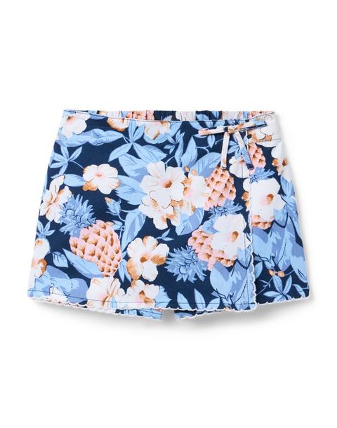 Pineapple Floral Wrap Skort