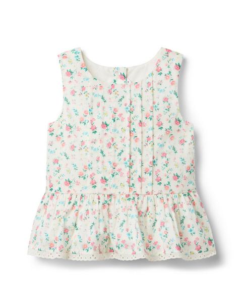 Ditsy Floral Pintuck Top