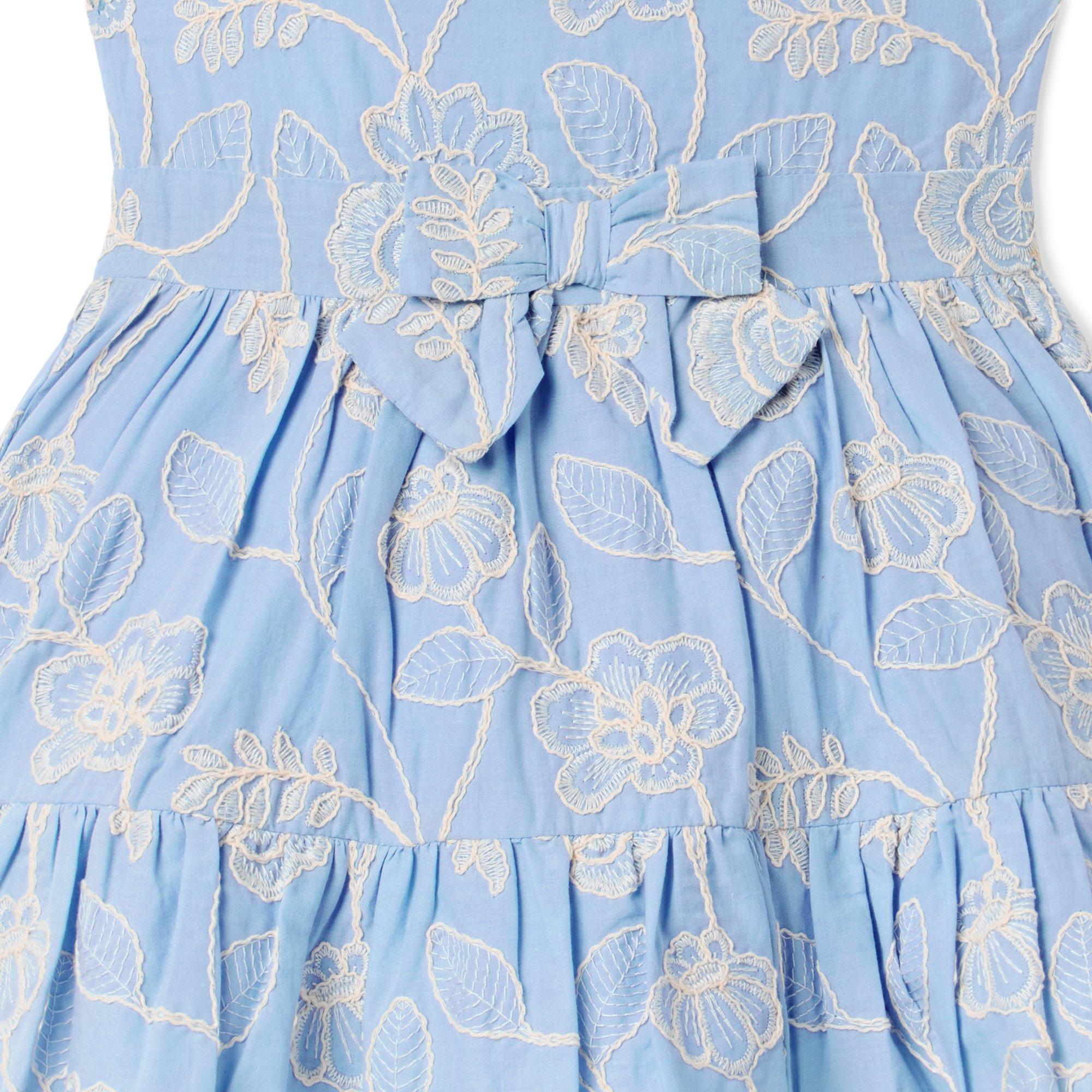 Embroidered Floral Bow Dress image number 1