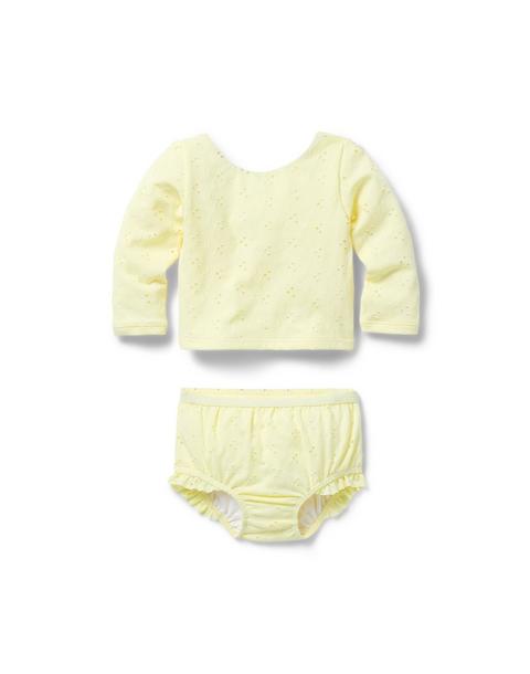 Baby Eyelet Rash Guard 2-Piece Swimsuit