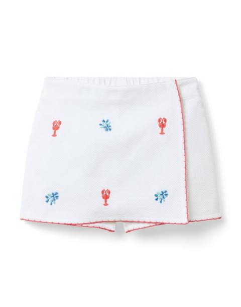 Embroidered Lobster Skort