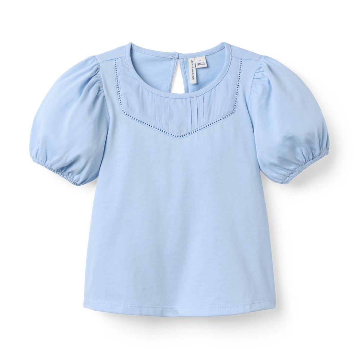 Топ Janie and Jack Pintuck Puff Sleeve для девочек, цвет: Синий — фото 1