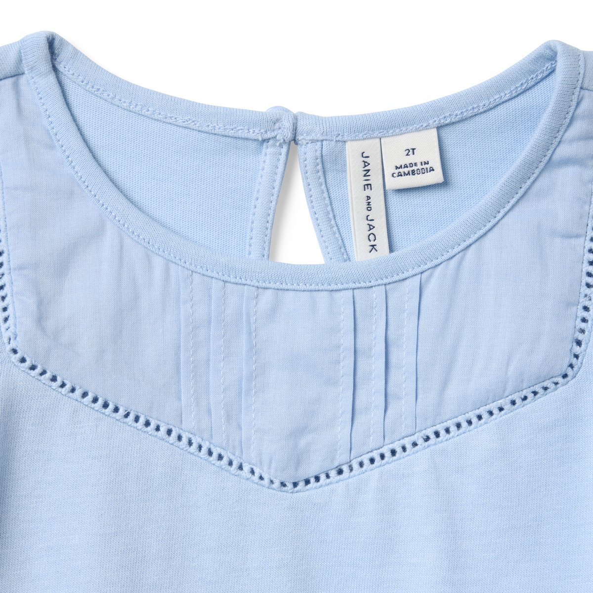 Топ Janie and Jack Pintuck Puff Sleeve для девочек, цвет: Синий — фото 2