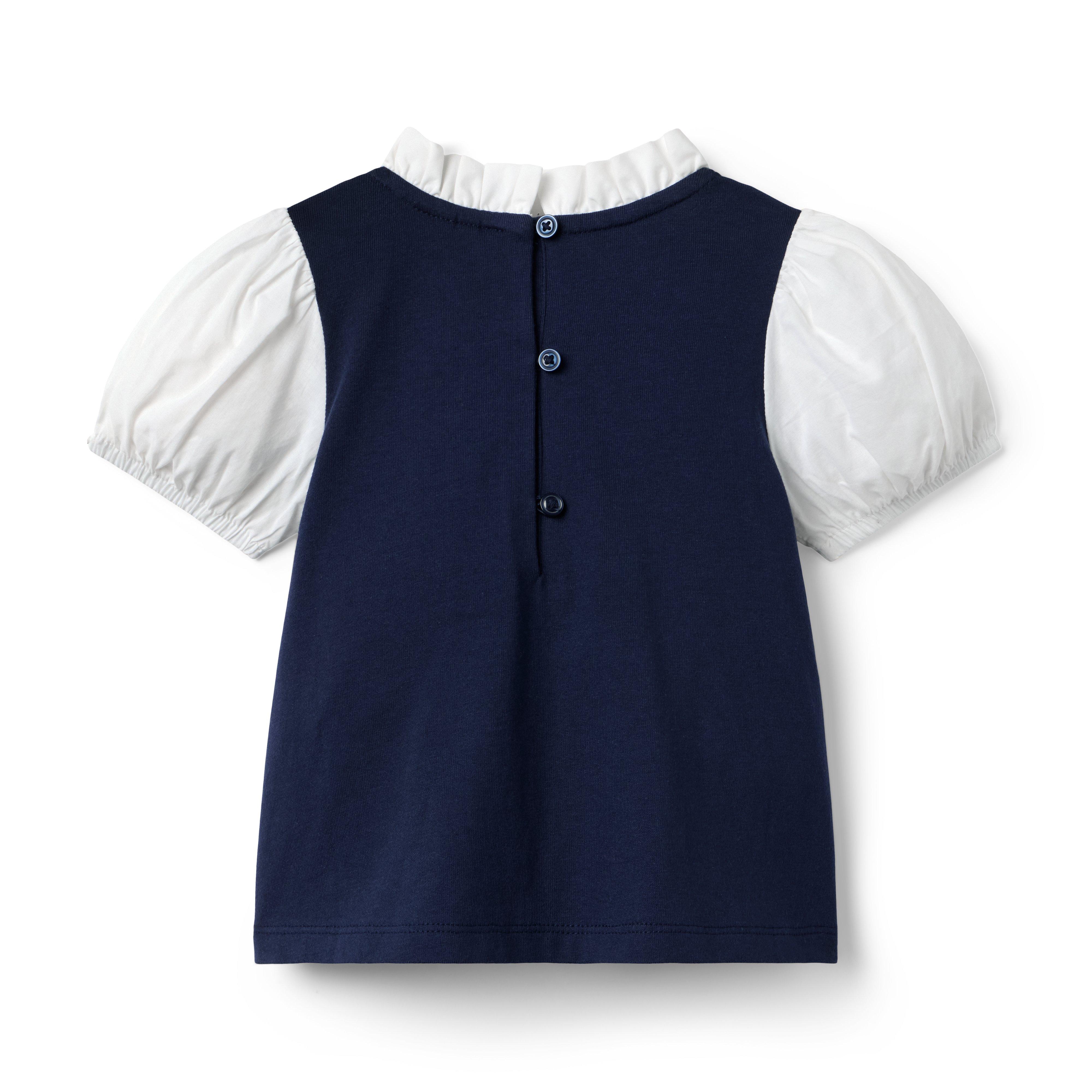 Bow Collar Puff Sleeve Top image number 1