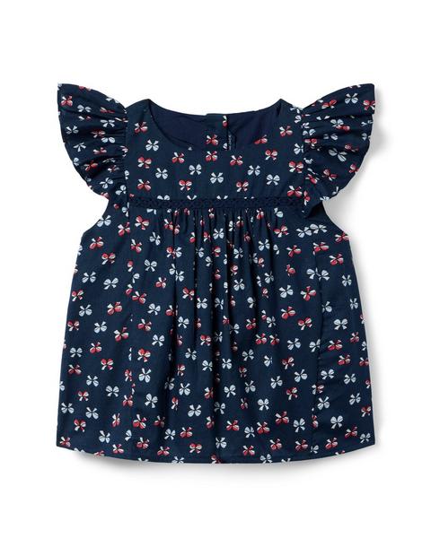 Bow Flutter Sleeve Top