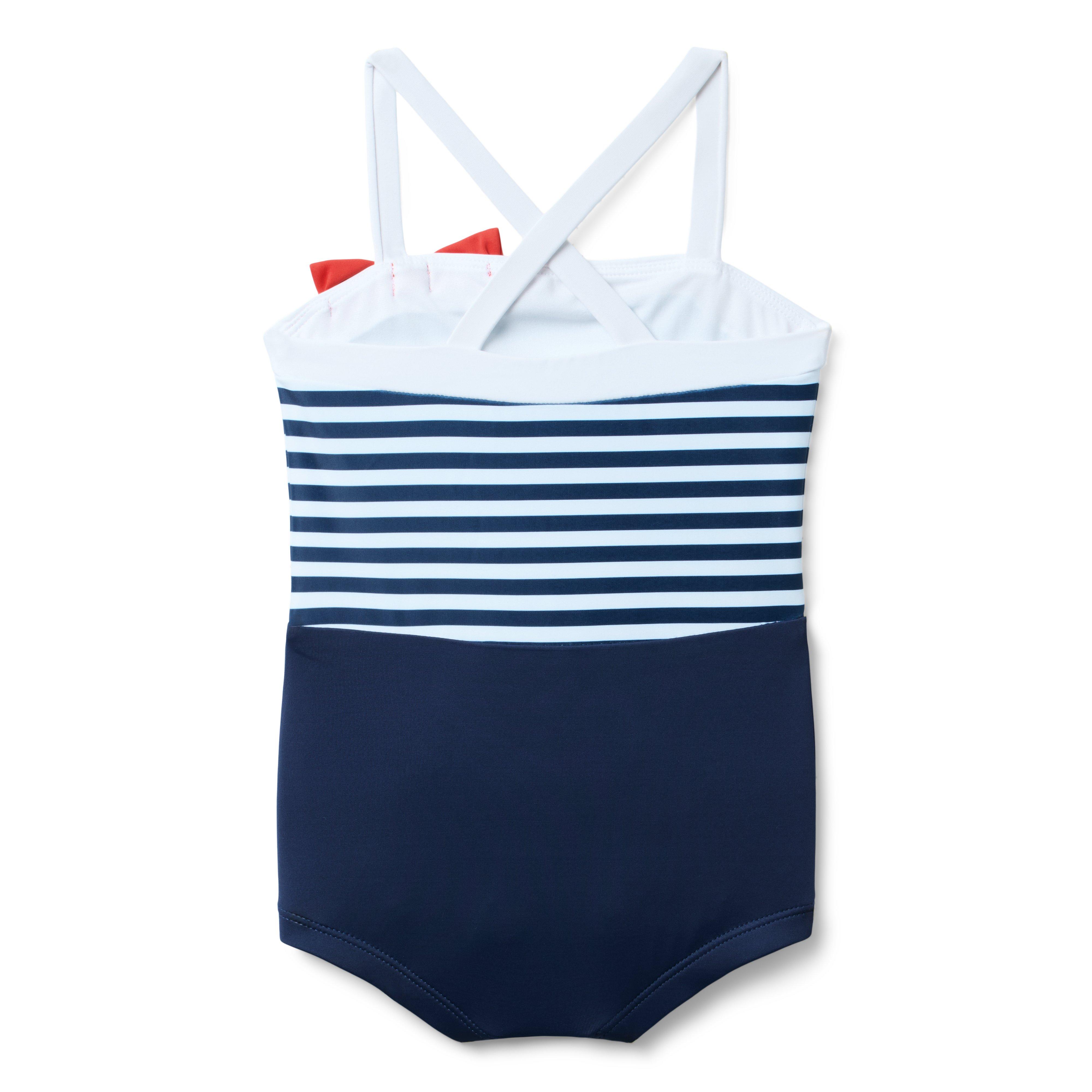 Retro Stripe Bow Swimsuit image number 1