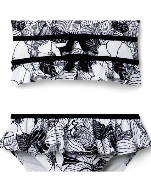 Palm Bloom Bow 2-Piece Swimsuit