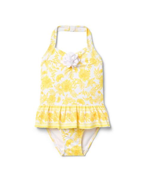 Floral Peplum Rosette Swimsuit
