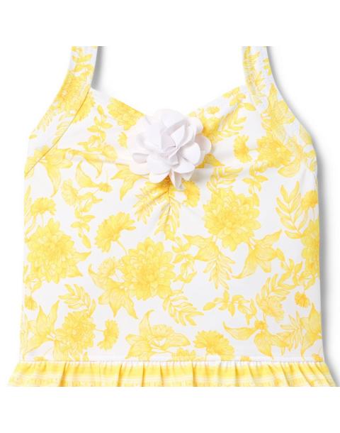 Floral Peplum Rosette Swimsuit