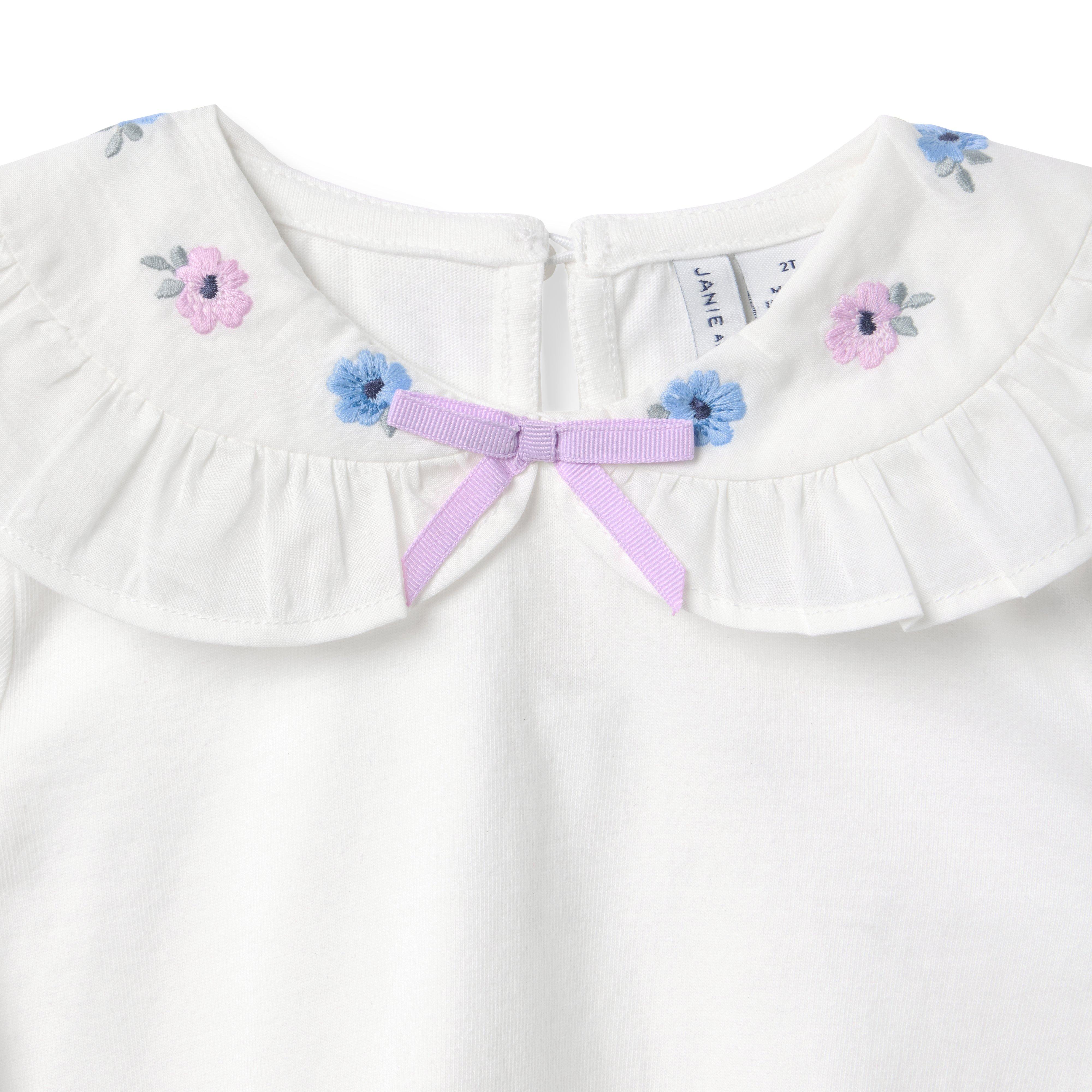 Embroidered Collar Top image number 1