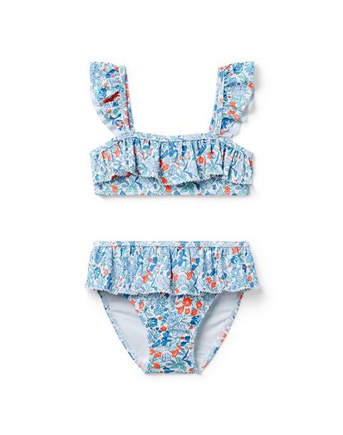 Ditsy Floral Ruffle 2-Piece Swimsuit