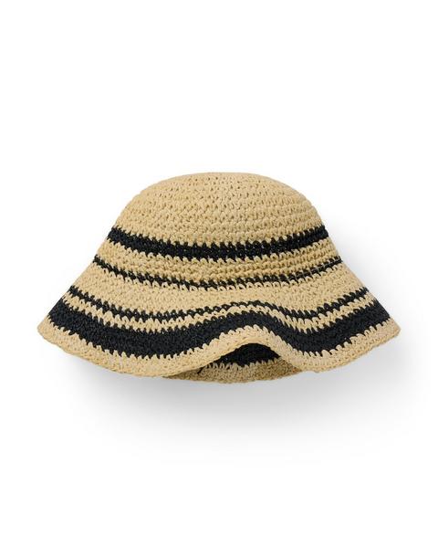 Striped Straw Bucket Hat