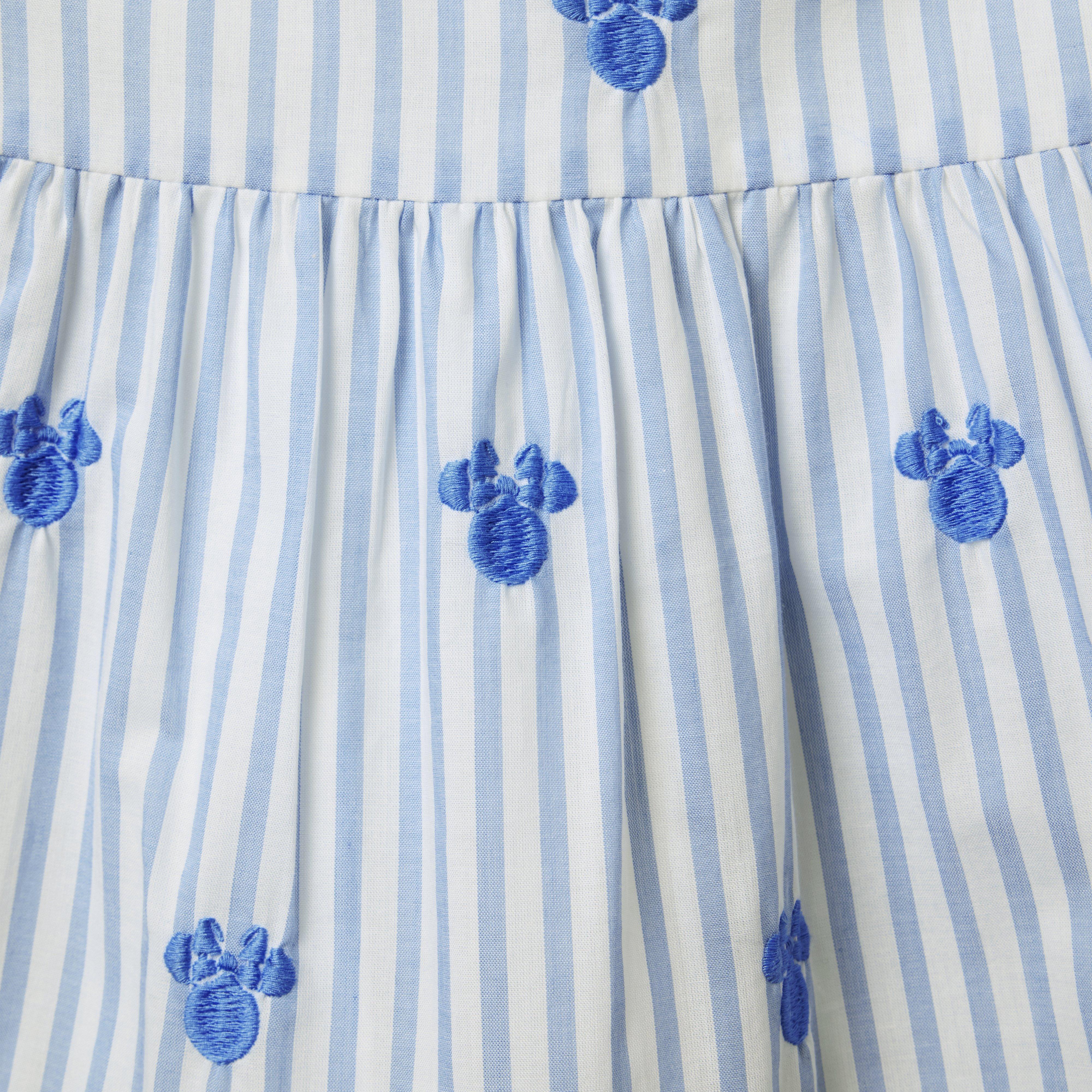 Disney Minnie Mouse Striped Embroidered Dress image number 1