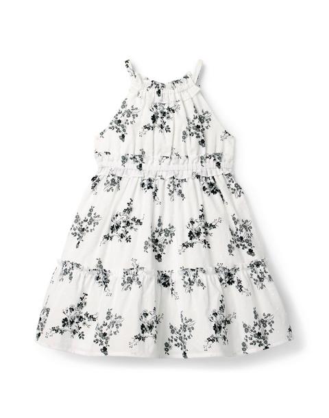 Floral Halter Ruffle Dress