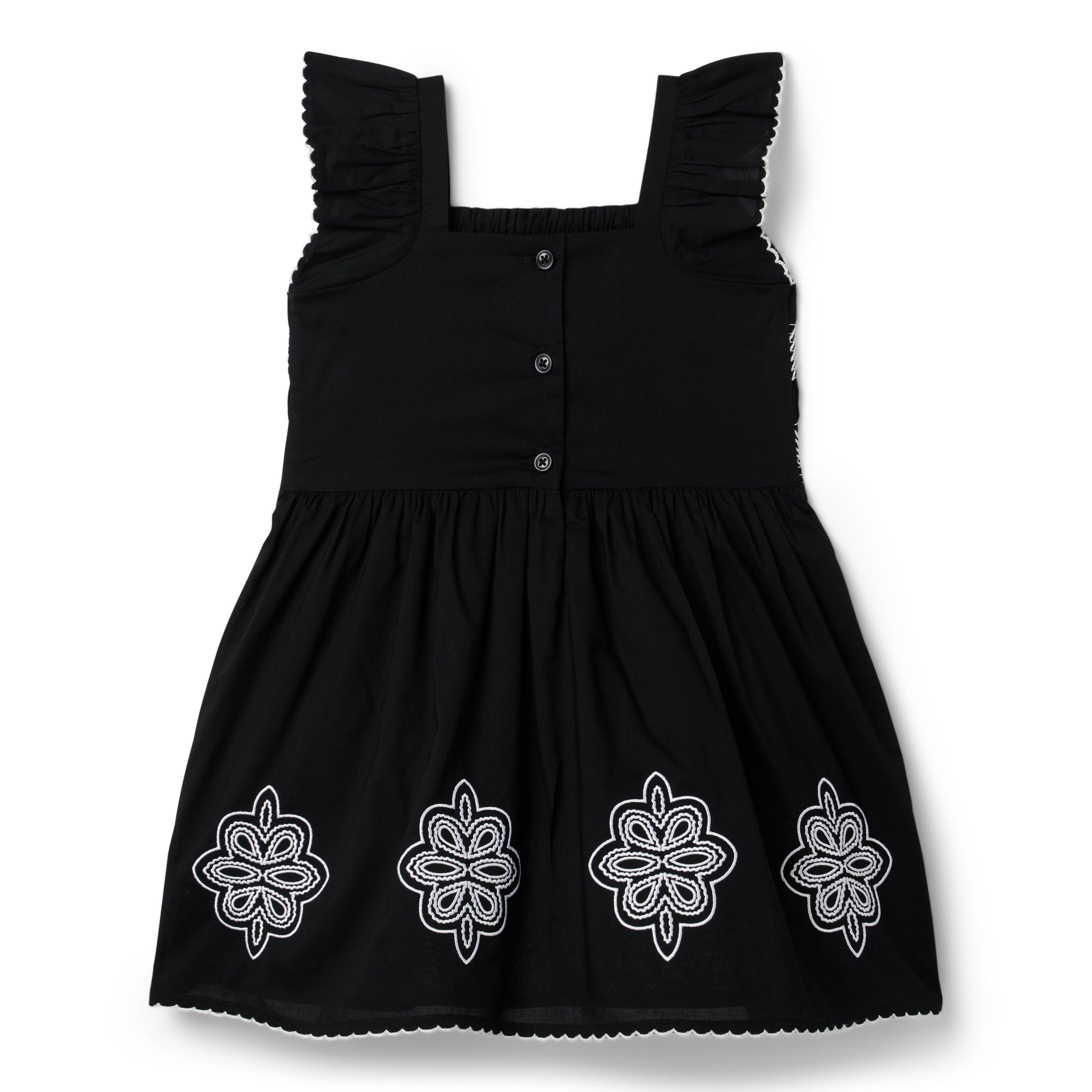 Embroidered Floral Smocked Dress image number 3