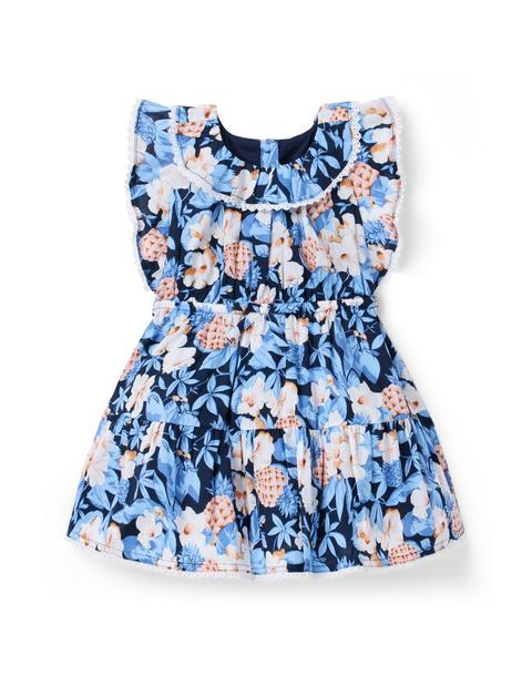 Pineapple Floral Ruffle Dress