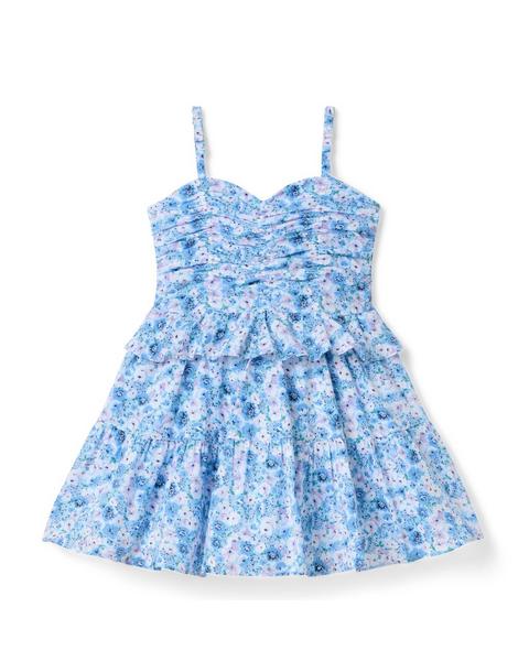 Floral Shirred Peplum Dress