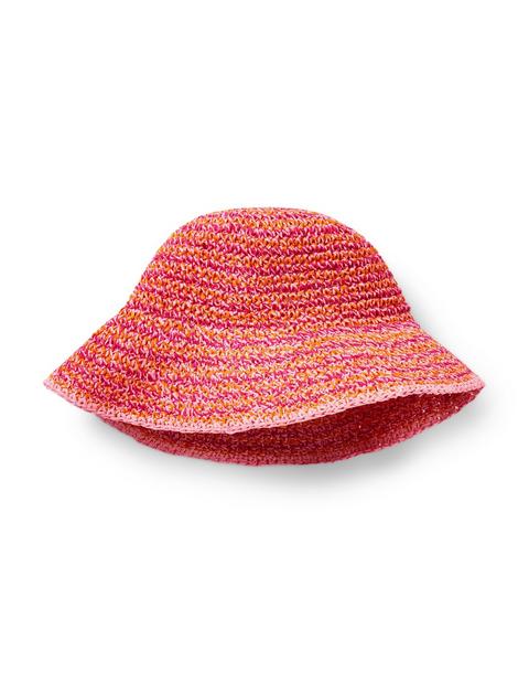 Striped Straw Bucket Hat