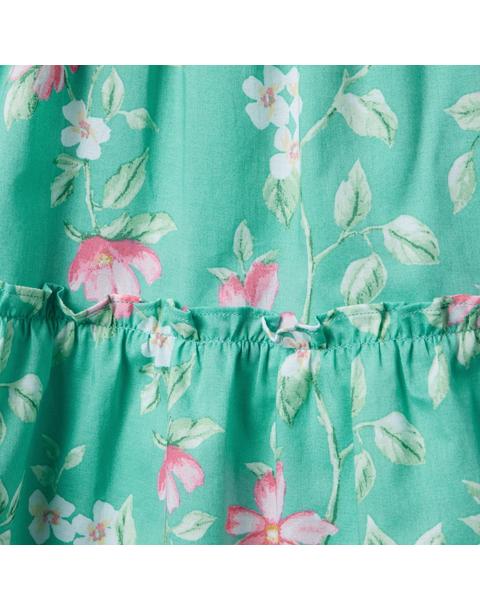 Floral Halter Ruffle Dress