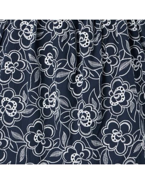 Embroidered Floral Flutter Sleeve Dress
