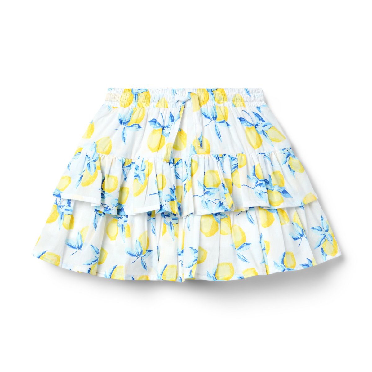 Юбка-шорты Janie and Jack Lemon Tiered Skort для девочек, цвет: Белый лимонный — фото 1