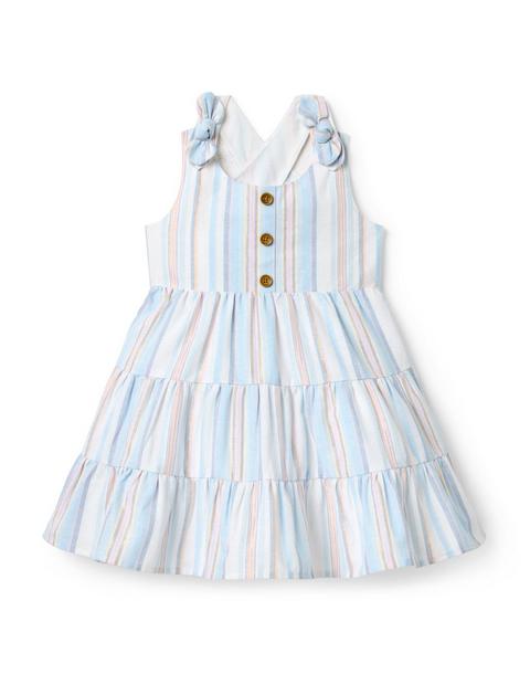 Striped Bow Strap Dress