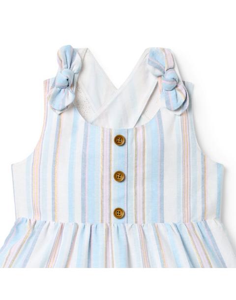 Striped Bow Strap Dress