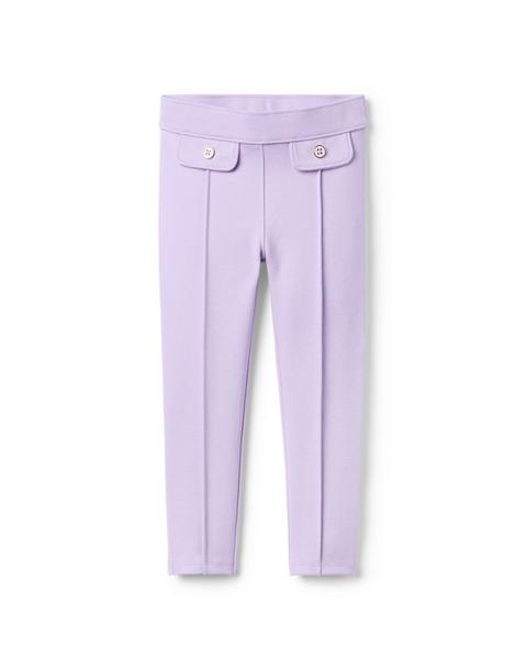 Seamed Button Ponte Pant