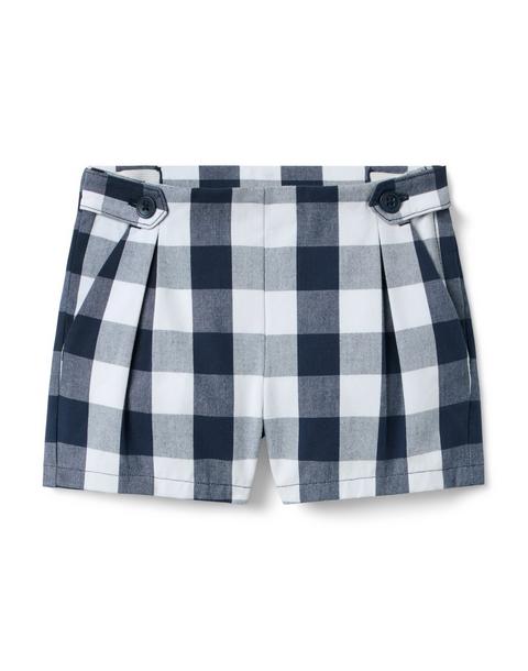 Gingham Button Tab Short